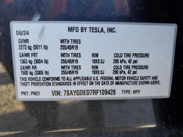 7SAYGDED7RF109428 - 2024 TESLA MODEL Y 石墨色 照片 13