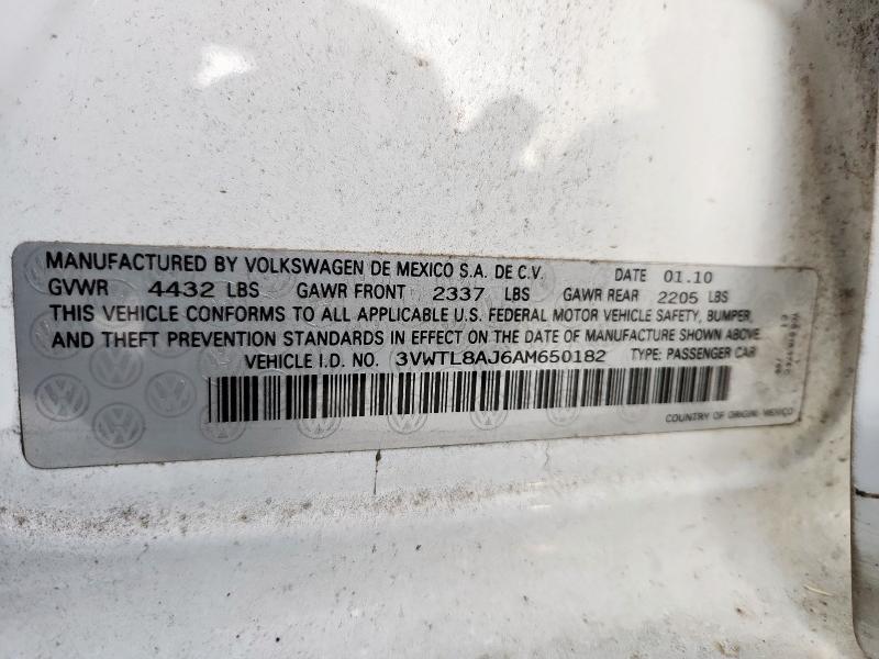 3VWTL8AJ6AM650182 - 2010 VOLKSWAGEN JETTA TDI أبيض صورة 13