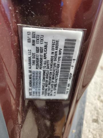 5FNRL5H47DB057404 - 2013 HONDA ODYSSEY EX MAROON photo 13