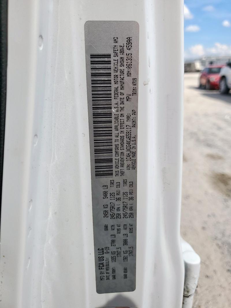 1C4HJXDG4KW659117 - 2019 JEEP WRANGLER UNLIMITED SPORT Ağ foto 13