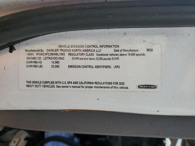 1FVACXFC2MHML1893 - 2021 FREIGHTLINER M2 106 MEDIUM DUTY WHITE photo 10