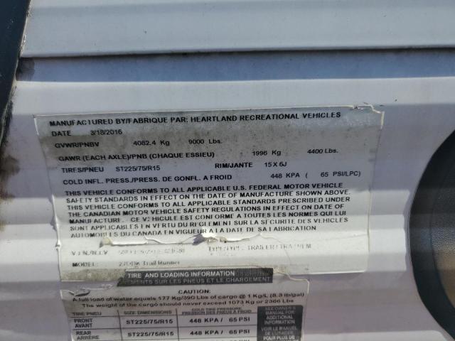 5SFEB302XHE321638 - 2017 HEARTLAND TRAIL RUNNER SERIES Zweifarbig Foto 10