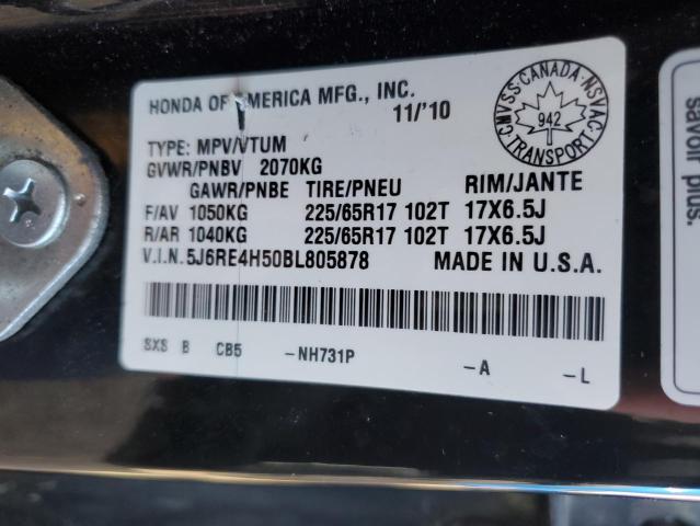 5J6RE4H50BL805878 - 2011 HONDA CR-V EX BLACK photo 13