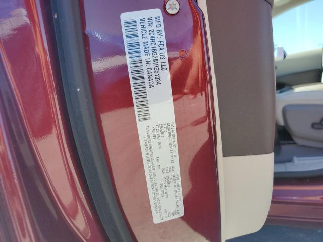 2C4RC1BG2MR551024 - 2021 CHRYSLER PACIFICA TOURING L წითელი ფოტო 13