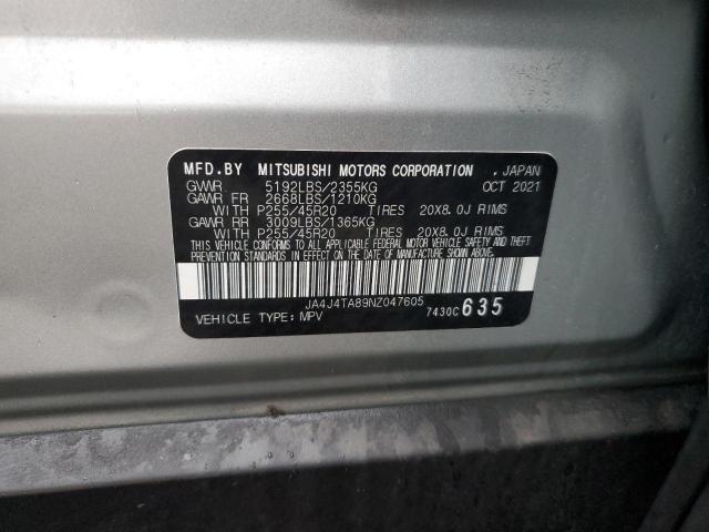 JA4J4TA89NZ047605 - 2022 MITSUBISHI OUTLANDER ES 银色 照片 13