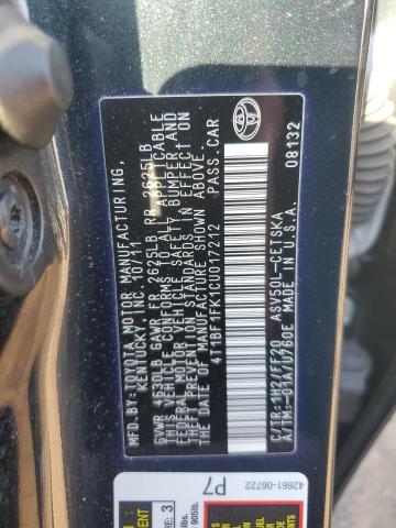 4T1BF1FK1CU017212 - 2012 TOYOTA CAMRY BASE BLACK photo 12