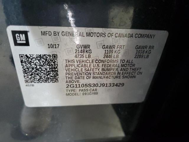 2G1105S30J9133429 - 2018 CHEVROLET IMPALA LT 石墨色 照片 12