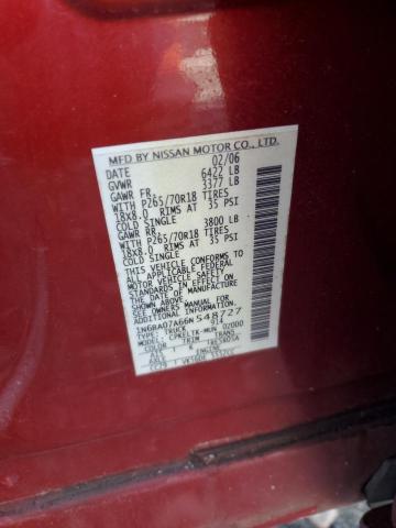 1N6BA07A66N548727 - 2006 NISSAN TITAN XE 红色 照片 12