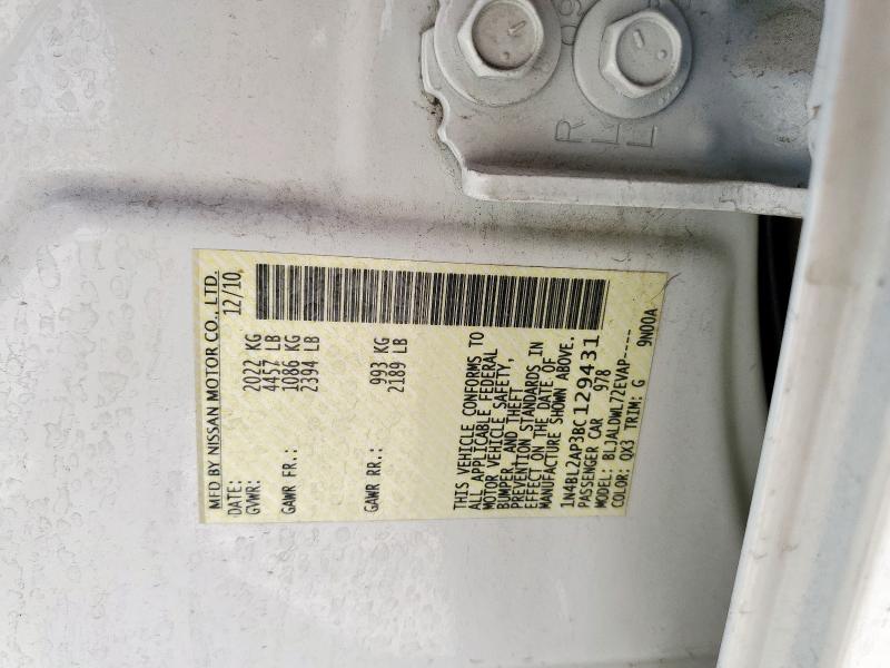 1N4BL2AP3BC129431 - 2011 NISSAN ALTIMA SR WHITE photo 13