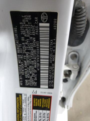 4T1BF1FK3FU044965 - 2015 TOYOTA CAMRY LE 白色 照片 13