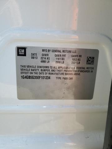 1G4GB5G35EF101234 - 2014 BUICK LACROSSE WHITE photo 12