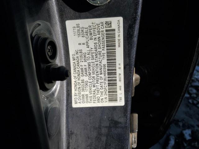 2HGFC1F36LH680996 - 2020 HONDA CIVIC EX 蓝色 照片 12