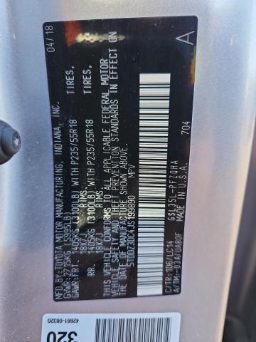 5TDDZ3DC4JS199890 - 2018 TOYOTA SIENNA XLE ვერცხლისფერი ფოტო 12