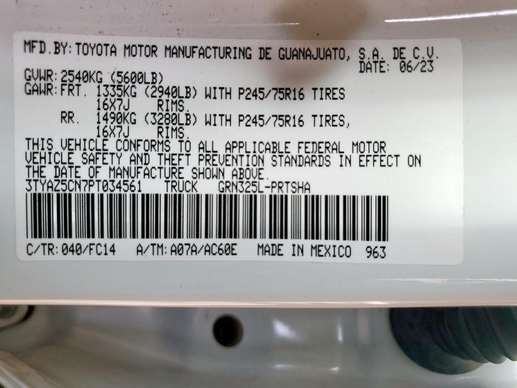 3TYAZ5CN7PT034561 - 2023 TOYOTA TACOMA DOUBLE CAB Ağ foto 13