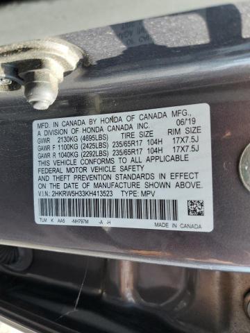 2HKRW5H33KH413523 - 2019 HONDA CR-V LX Сұр фото 13