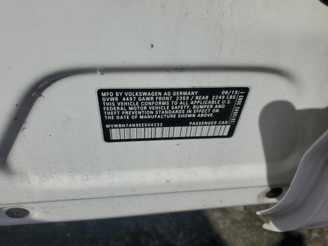 WVWBN7AN9EE504232 - 2014 VOLKSWAGEN CC SPORT WHITE photo 12