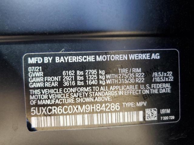 5UXCR6C0XM9H84286 - 2021 BMW X5 XDRIVE40I BLACK photo 13