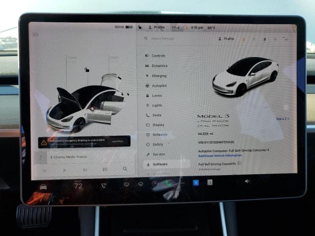 5YJ3E1EB9KF511435 - 2019 TESLA MODEL 3 Ақ фото 9