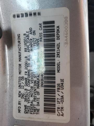 1NXBU40EX9Z142292 - 2009 TOYOTA COROLLA BASE 灰色 照片 12