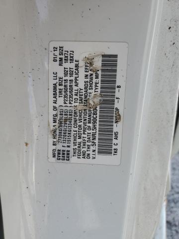 5FNRL5H90CB045119 - 2012 HOND ODYSSEY TOURING Білий фото 13