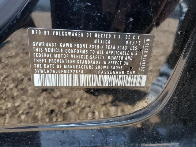 3VWLA7AJ6FM422688 - 2015 VOLKSWAGEN JETTA TDI 黑色 照片 12