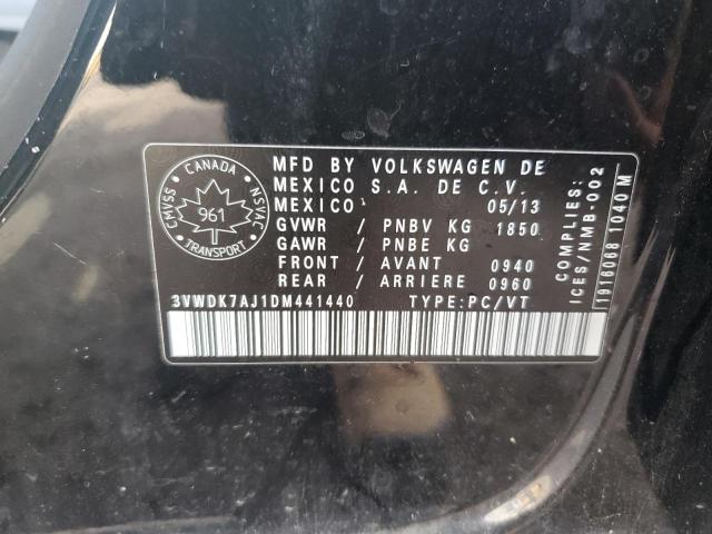 3VWDK7AJ1DM441440 - 2013 VOLKSWAGEN JETTA SE Қара фото 12