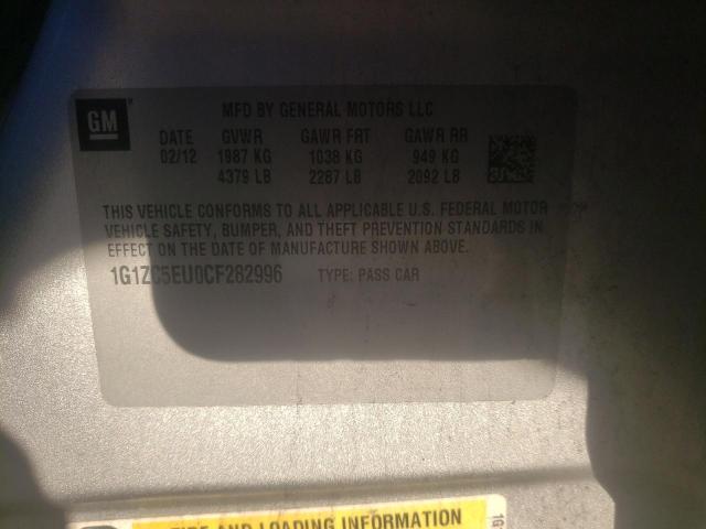 1G1ZC5EU0CF282996 - 2012 CHEVROLET MALIBU 1LT SILVER photo 12