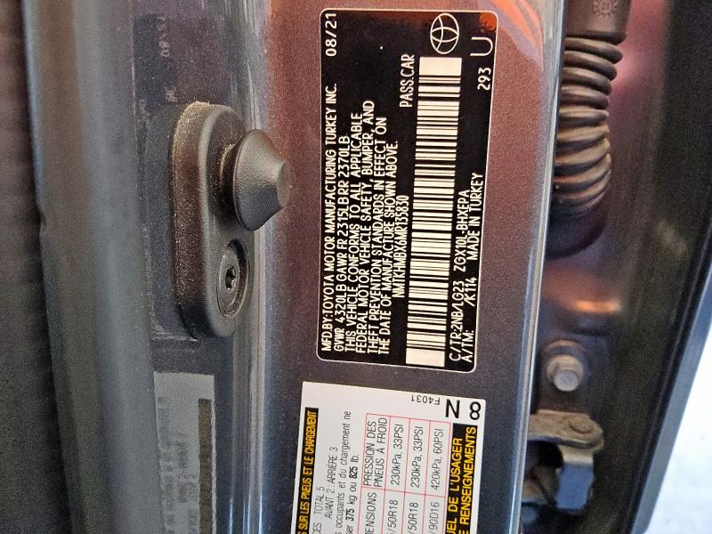 NMTKHMBX6MR135830 - 2021 TOYOTA C-HR XLE GRAY photo 13