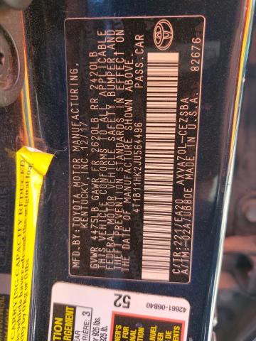 4T1B11HK2JU564496 - 2018 TOYOTA CAMRY L Qara foto 12