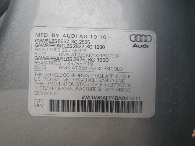 WA1WKAFP4BA041611 - 2011 AUDI Q5 PRESTIGE SILVER photo 13