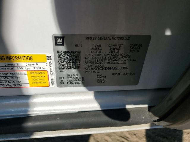 5GAKRCKD5HJ353390 - 2017 BUICK ENCLAVE 白色 照片 13