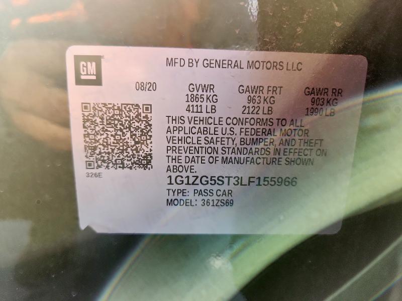 1G1ZG5ST3LF155966 - 2020 CHEVROLET MALIBU RS 勃艮第红 照片 13