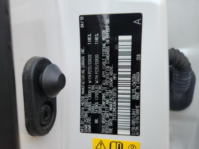 2T2ZZMCA9KC139735 - 2019 LEXUS RX 350 BASE Білий фото 14