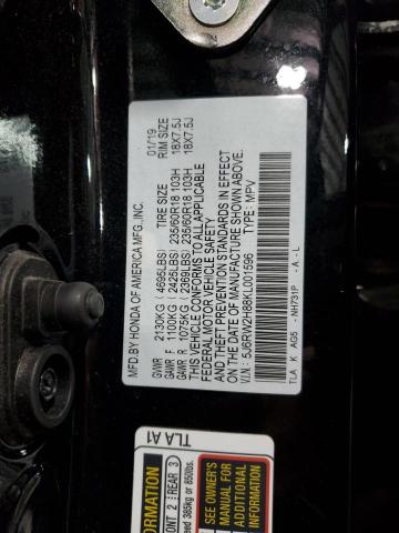 5J6RW2H88KL001596 - 2019 HONDA CR-V EXL Қара фото 14