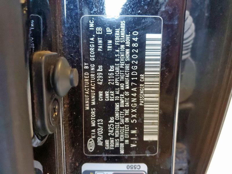 5XXGN4A71DG202840 - 2013 KIA OPTIMA EX 黑色 照片 12