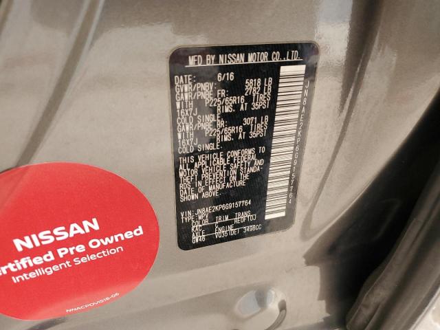 JN8AE2KP6G9157764 - 2016 NISSAN QUEST S ვერცხლისფერი ფოტო 13