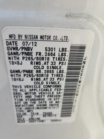 JN8CS1MU0DM141017 - 2013 INFINITI FX37 白色 照片 13