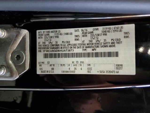 1FMCU9GD6HUA73873 - 2017 FORD ESCAPE SE 黑色 照片 13