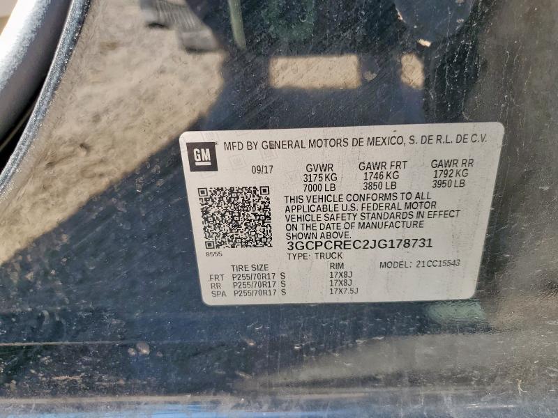 3GCPCREC2JG178731 - 2018 CHEVROLET SILVERADO C1500 LT Черный фото 13