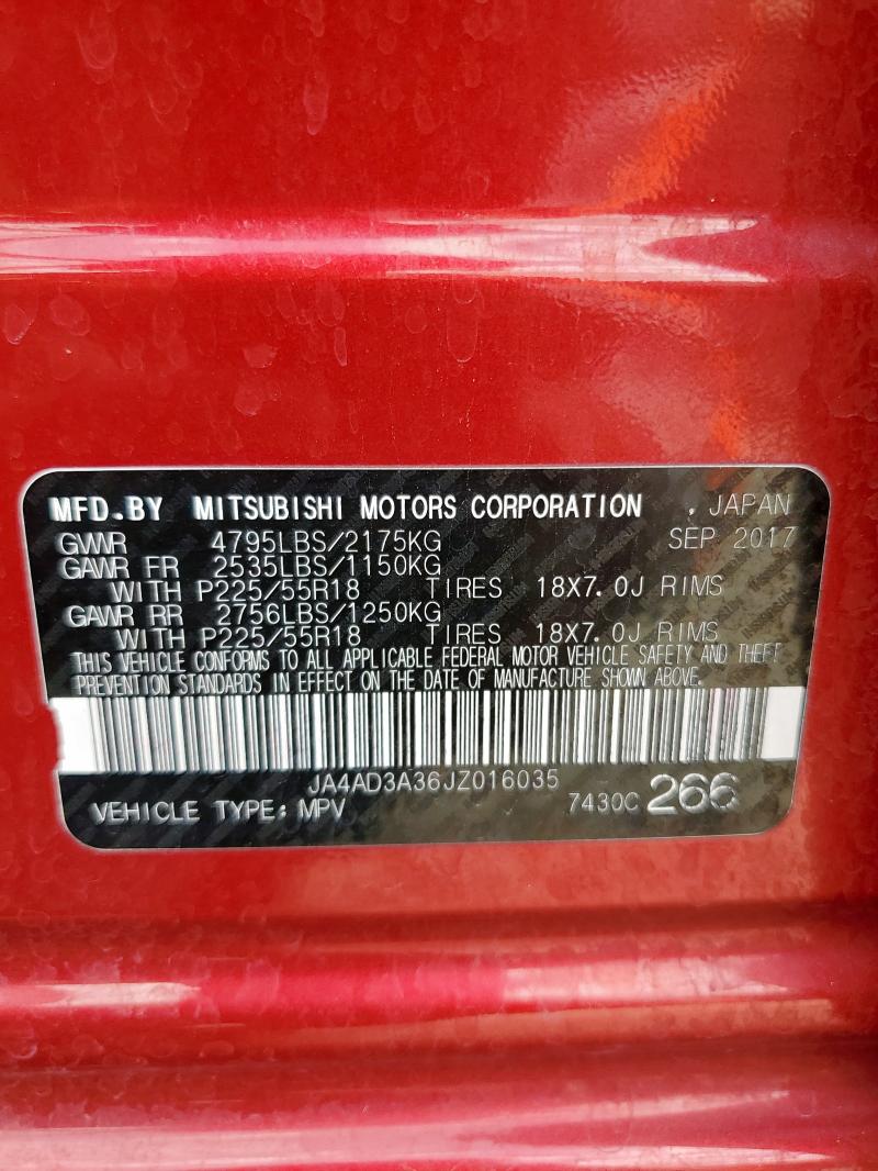 JA4AD3A36JZ016035 - 2018 MITSUBISHI OUTLANDER SE Қызыл фото 13