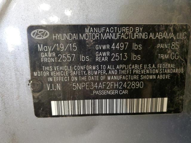 5NPE34AF2FH242890 - 2015 HYUNDAI SONATA SPORT GRAY photo 12