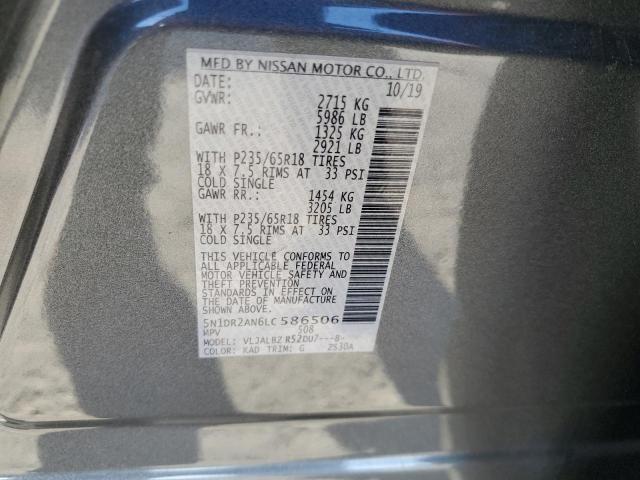 5N1DR2AN6LC586506 - 2020 NISSAN PATHFINDER S GRAY photo 13