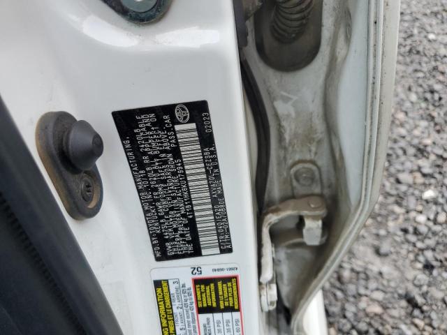 4T1B11HK6KU179945 - 2019 TOYOTA CAMRY L 白色 照片 12