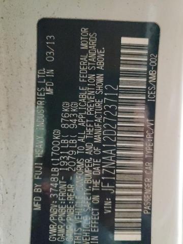 JF1ZNAA12D2723712 - 2013 TOYOTA SCION FR-S WHITE photo 13