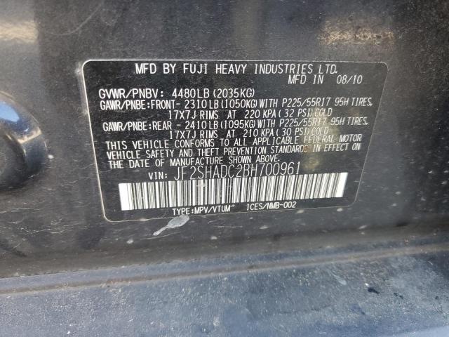 JF2SHADC2BH700961 - 2011 SUBARU FORESTER 2.5X PREMIUM Gri fotoğraf 13