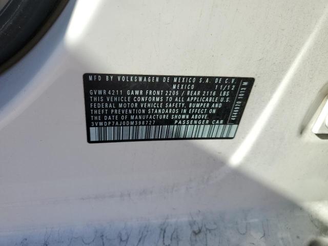 3VWDP7AJ0DM398727 - 2013 VOLKSWAGEN JETTA SE 白色 照片 13