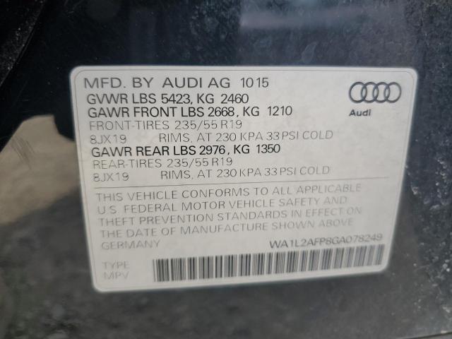 WA1L2AFP8GA078249 - 2016 AUDI Q5 PREMIUM PLUS 黑色 照片 13