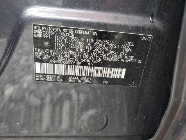 JTMBFREV2D5005189 - 2013 TOYOTA RAV4 LE Grafit foto 13