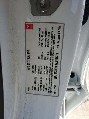 5YJ3E1EB7JF084271 - 2018 TESLA MODEL 3 Білий фото 12
