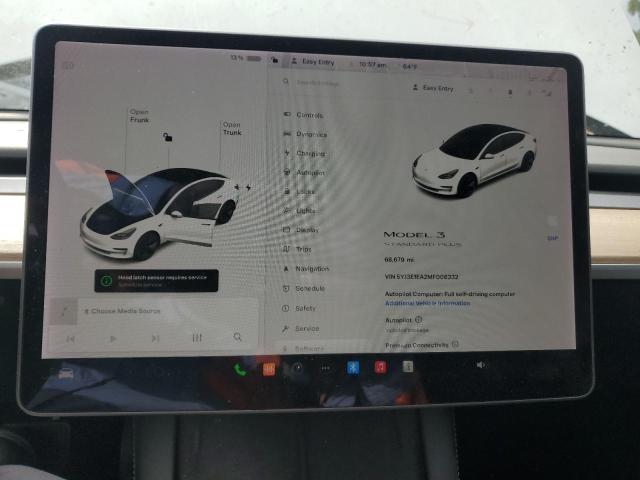 5YJ3E1EA2MF006332 - 2021 TESLA MODEL 3 WHITE photo 9